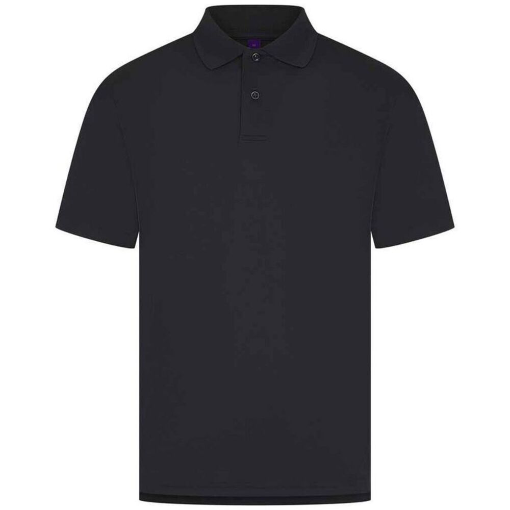 Henbury Mens Pique Polo Shirt / Black